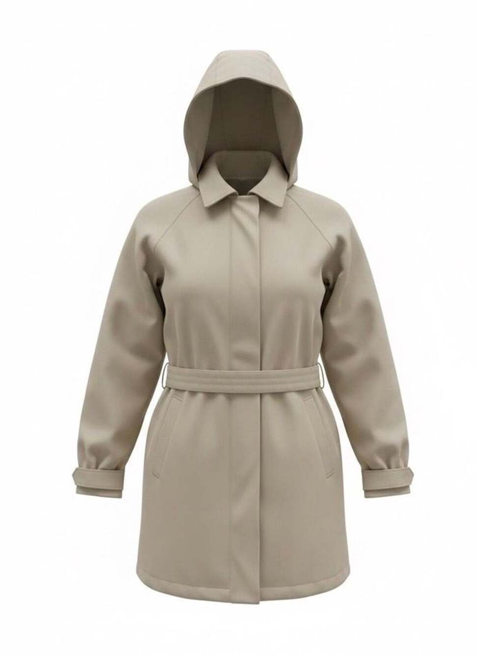 Vintage London Fog Women’s Trench Coat Size 14 Regular Beige Hooded Belted